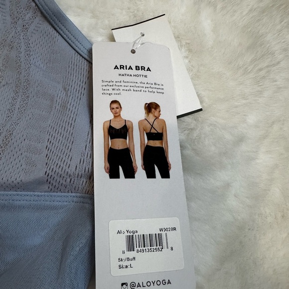 ALO Yoga Light Blue Sports Bra - Picture 2 of 4